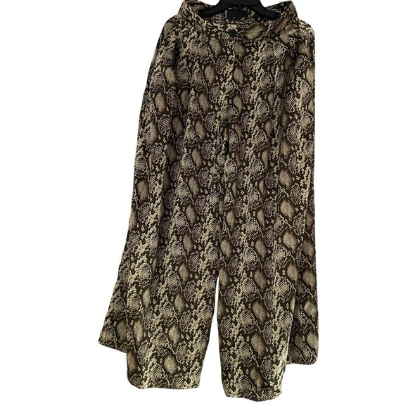 Nili Lotan Womens Snakeskin Print Wide-Leg Cropped Pants Size 4 - Picture 1 of 13